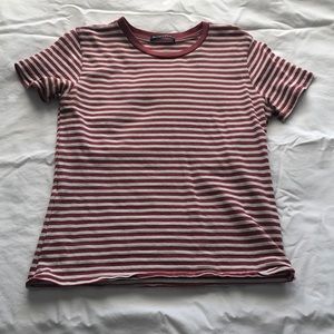 Brandy Melville Pink Striped T-shirt